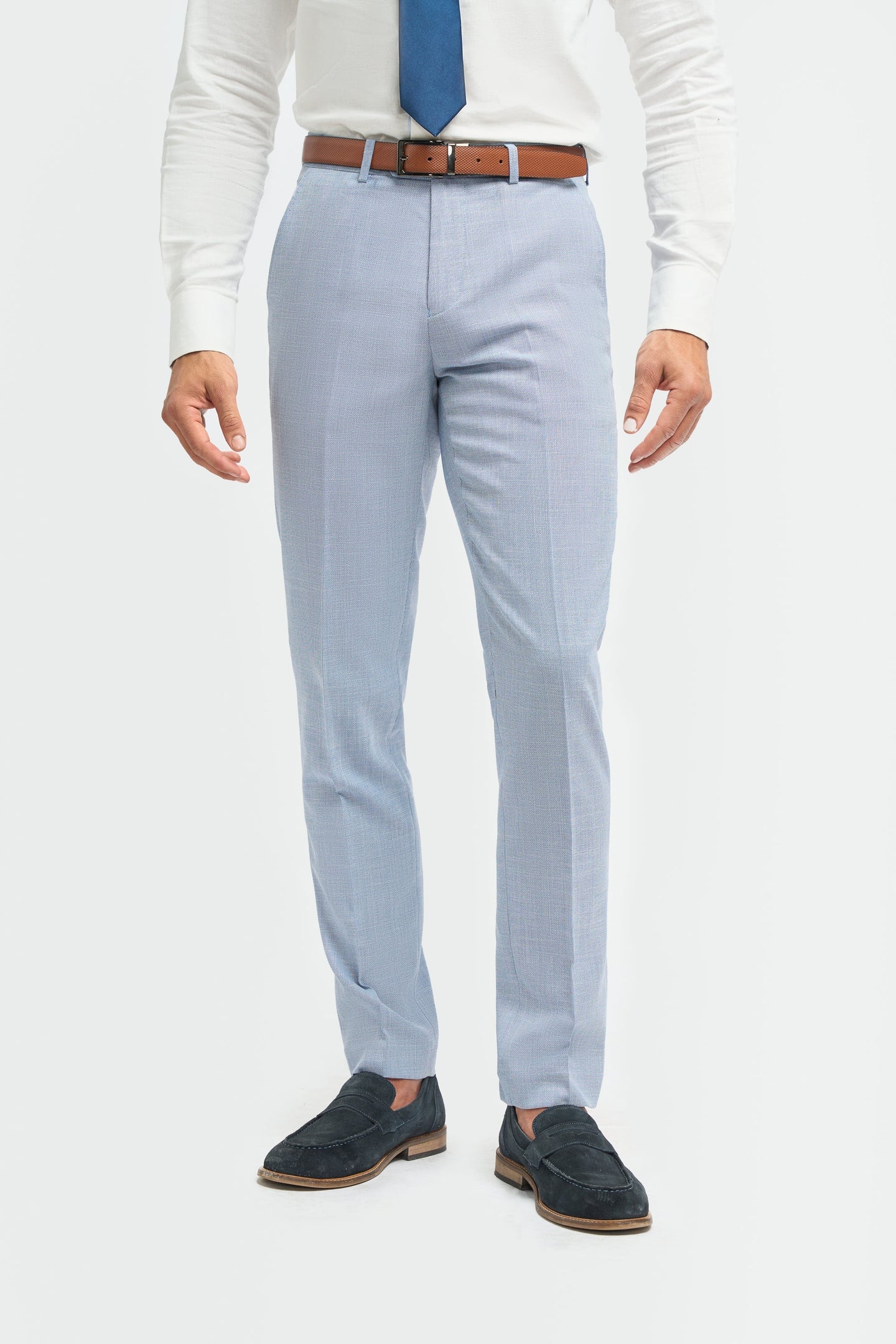 Miami - Men's Blue Crosshatch Trousers