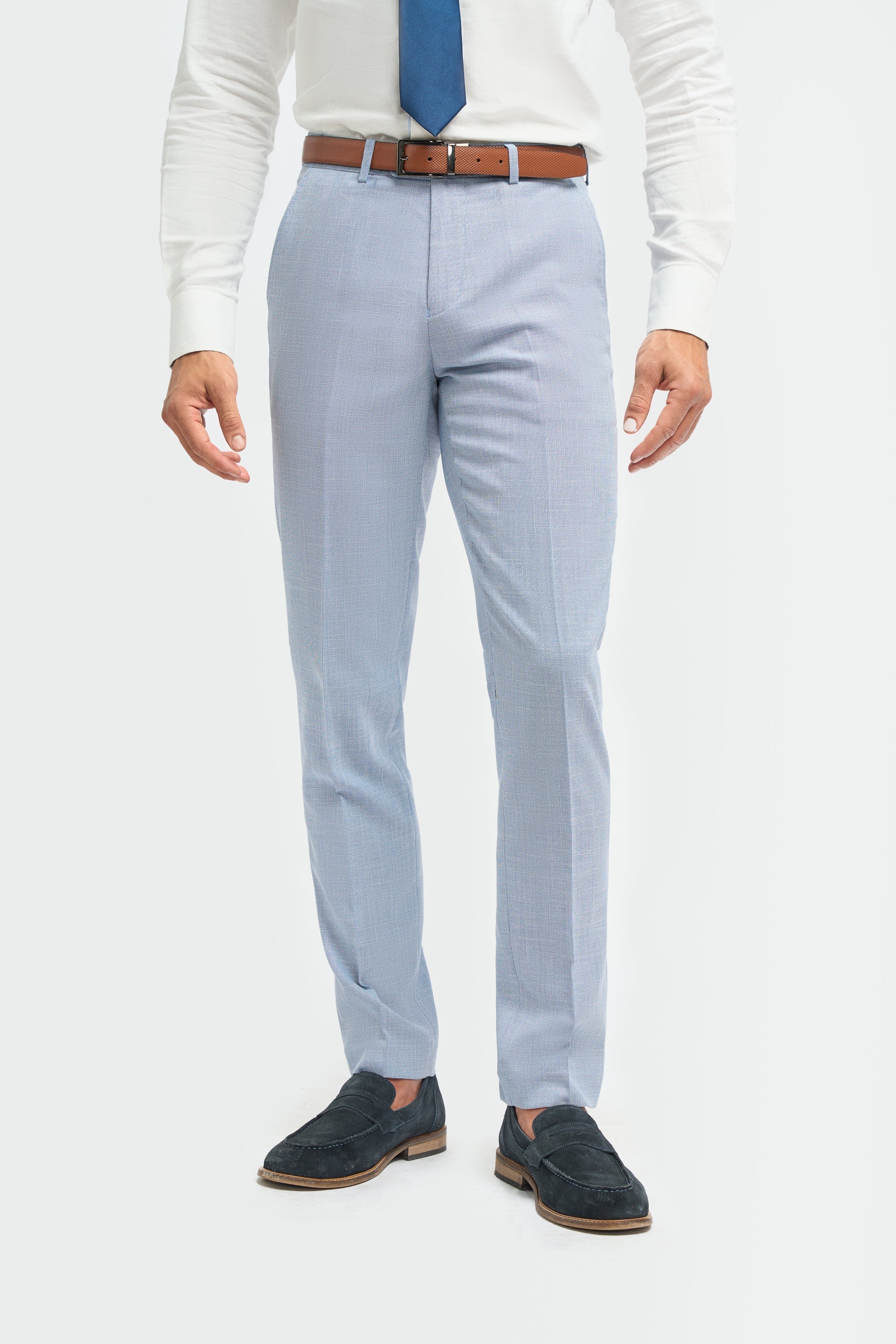 Miami - Men's Blue Crosshatch Trousers