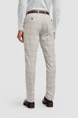 Gabriel - Men's Grey Checked Trousers