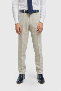 Thomas - Men's Grey Wool Blend Herringbone Tweed Trousers