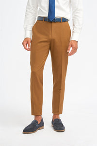 James - Men's Camel Brown Formal Trousers