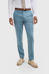 James - Men's Light Blue Textured Trousers