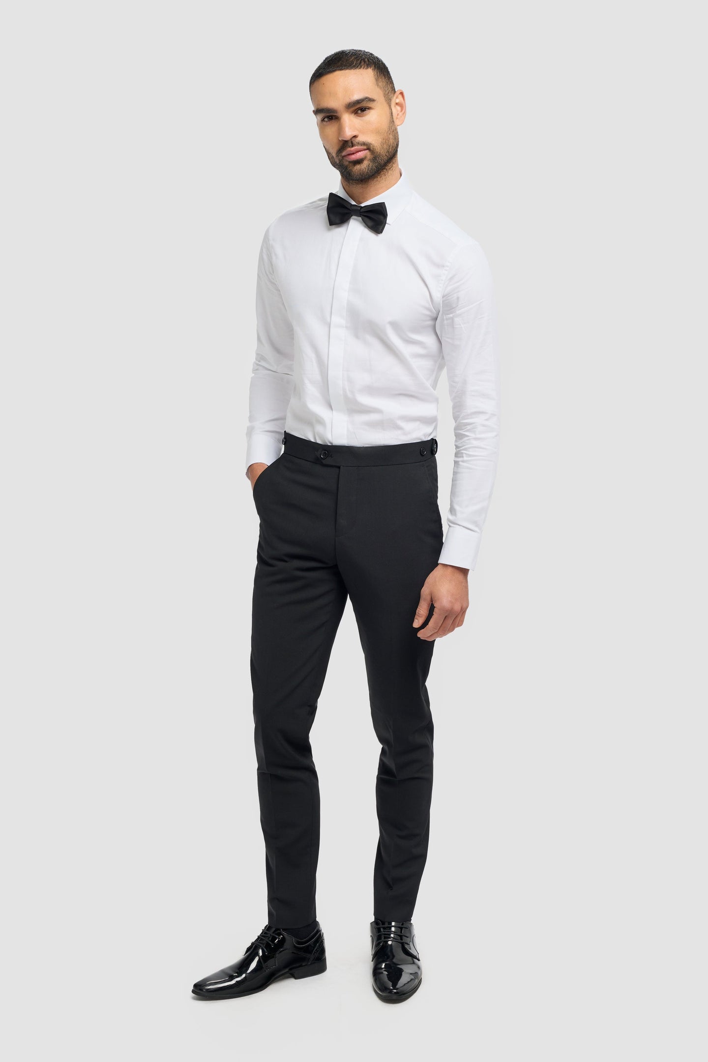 Aspen - Men's Plain Black Classic Trousers
