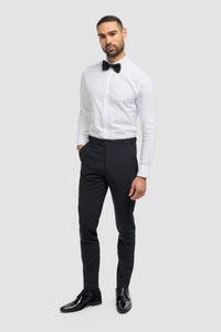 Aspen - Men's Plain Black Classic Trousers