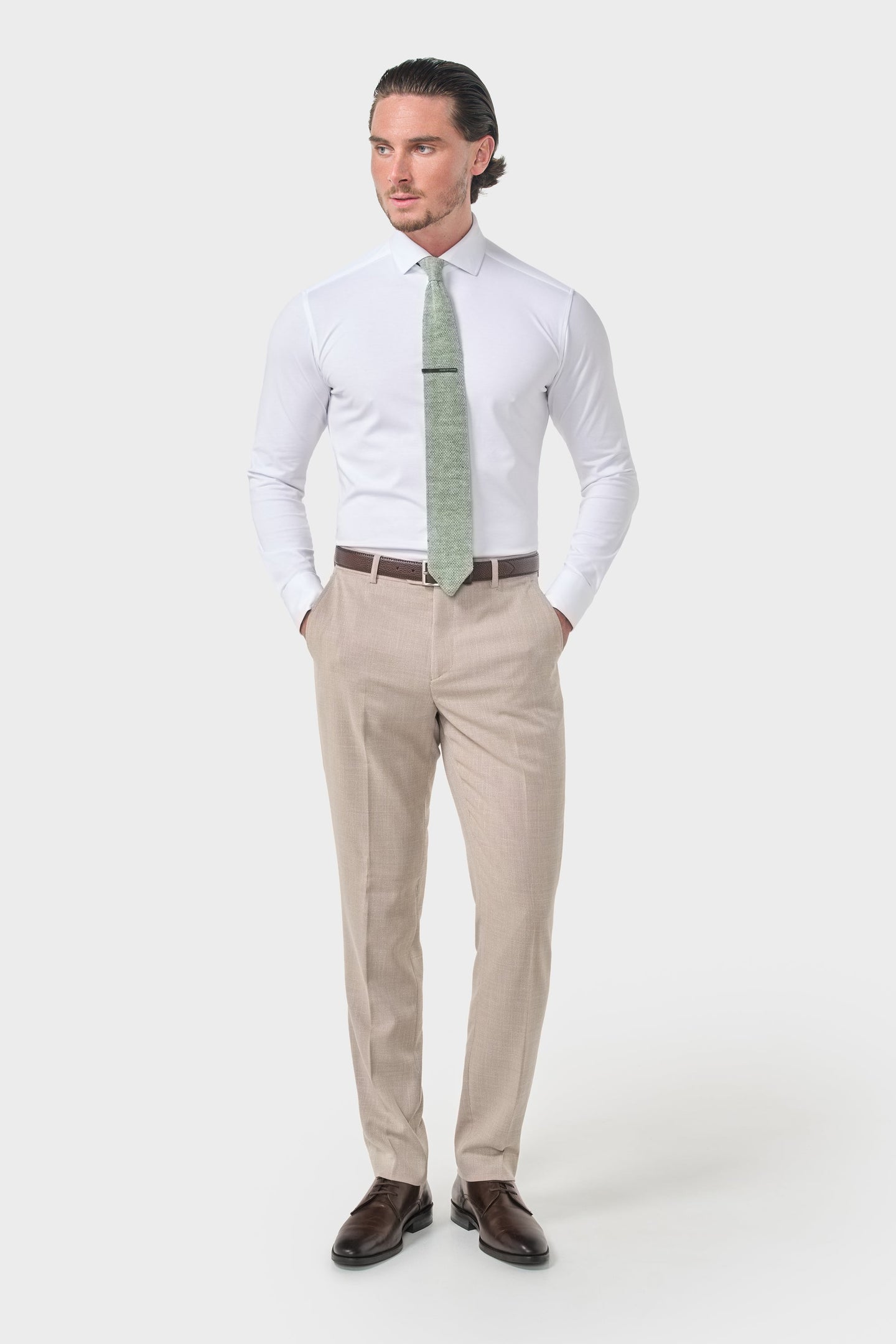 Miami - Men's Beige Wedding Trousers