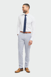 Caridi - Men's Light Blue Wedding Trousers