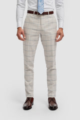 Gabriel - Men's Grey Checked Trousers