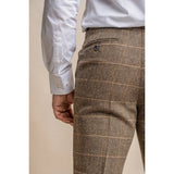 Albert - Men's Tan Brown Tweed Trousers
