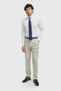 Thomas - Men's Grey Wool Blend Herringbone Tweed Trousers