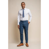 Mens Blue Check Tweed Trosuers - Cavani Carnegi