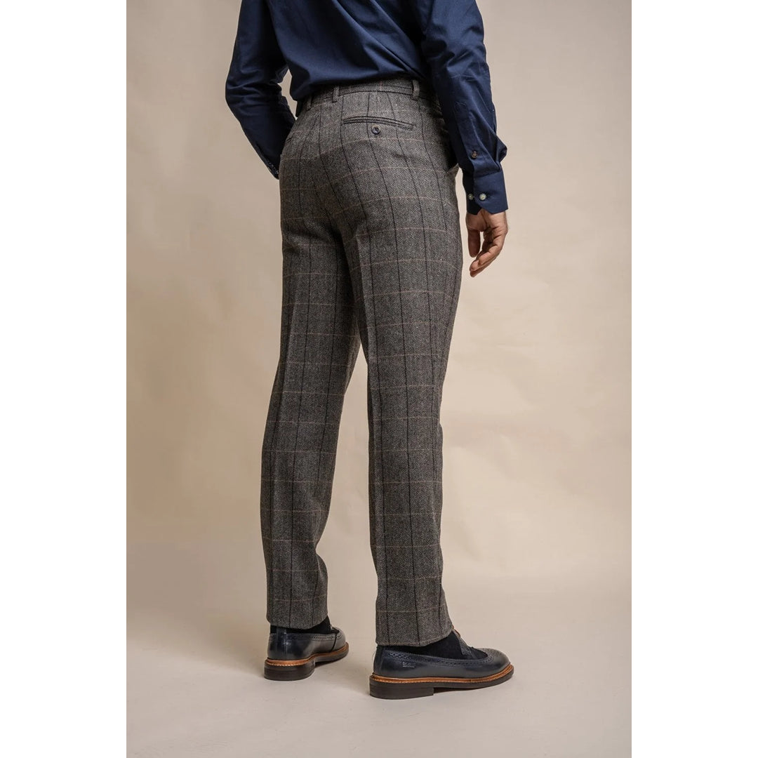 Albert - Men's Grey Tweed Trousers