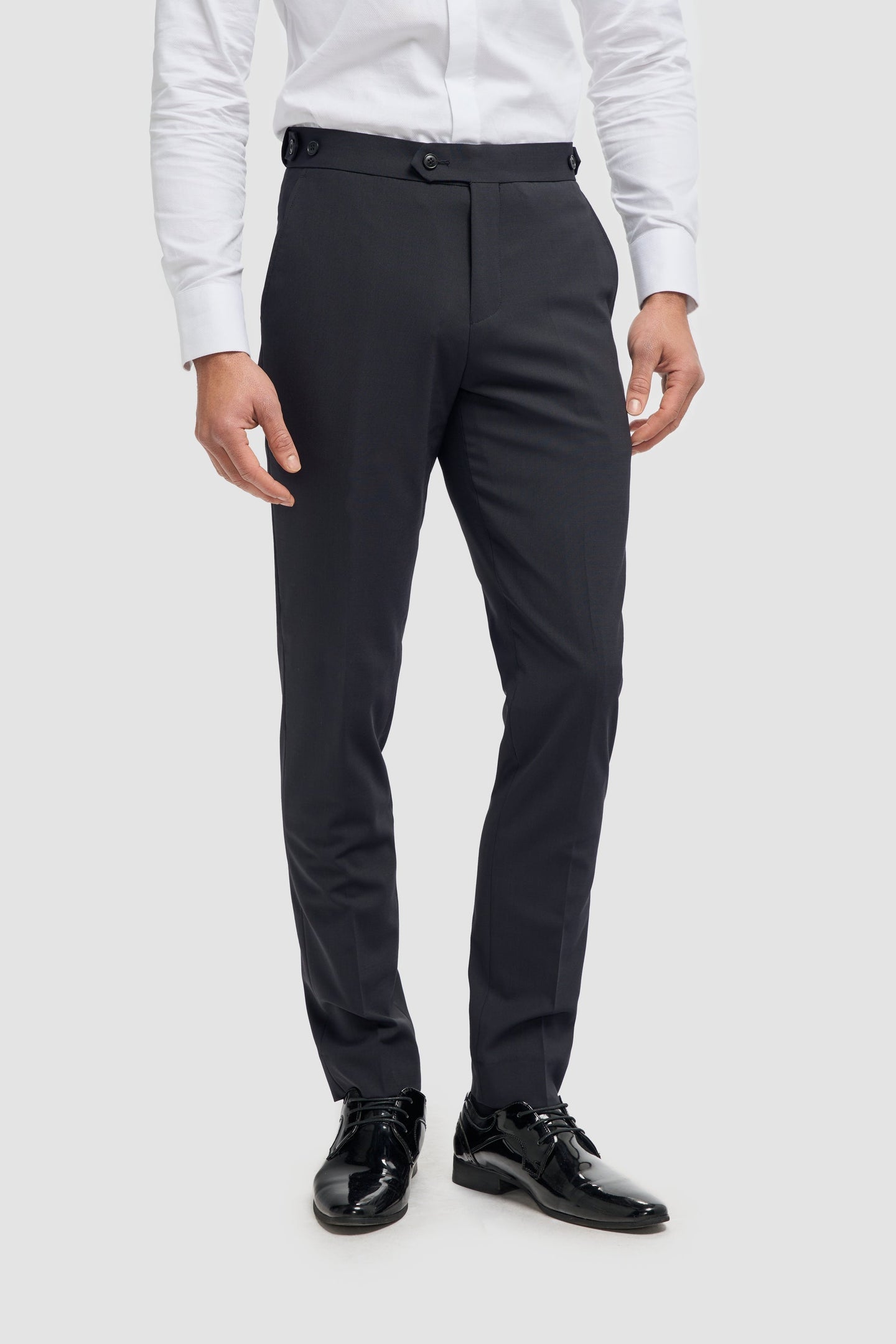 Aspen - Men's Plain Navy Classic Trousers