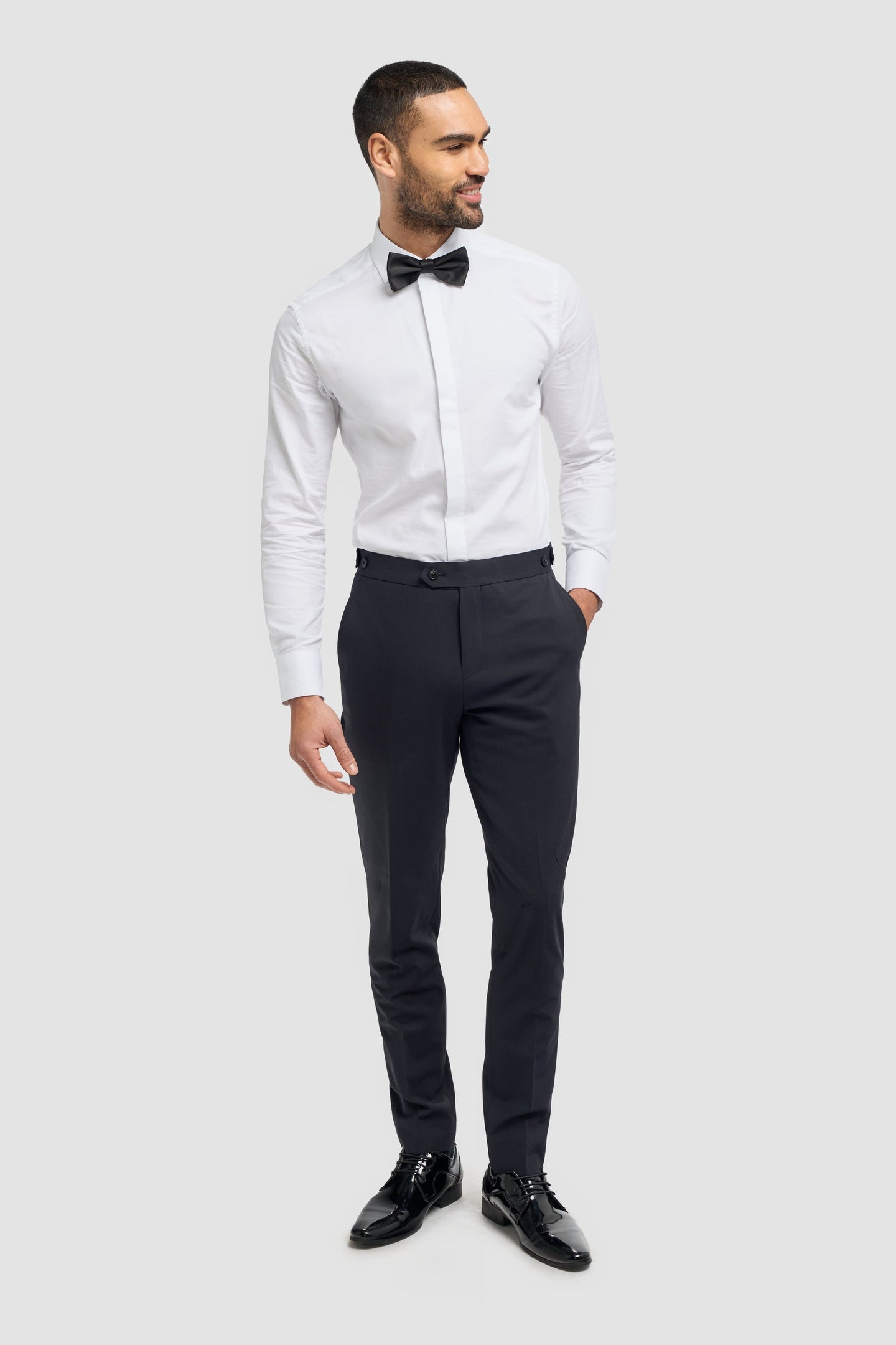 Aspen - Men's Plain Navy Classic Trousers
