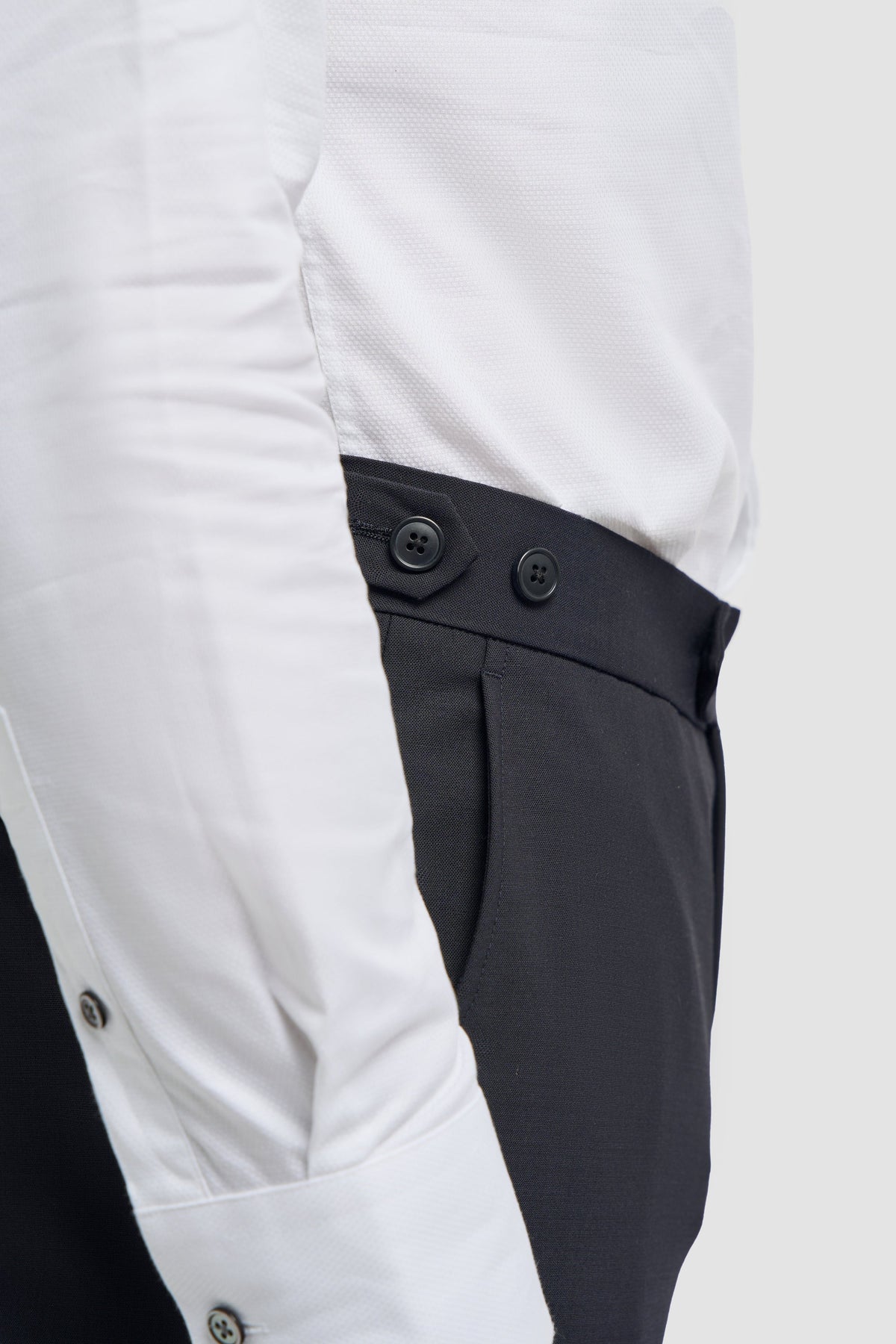 Aspen - Men's Plain Navy Classic Trousers