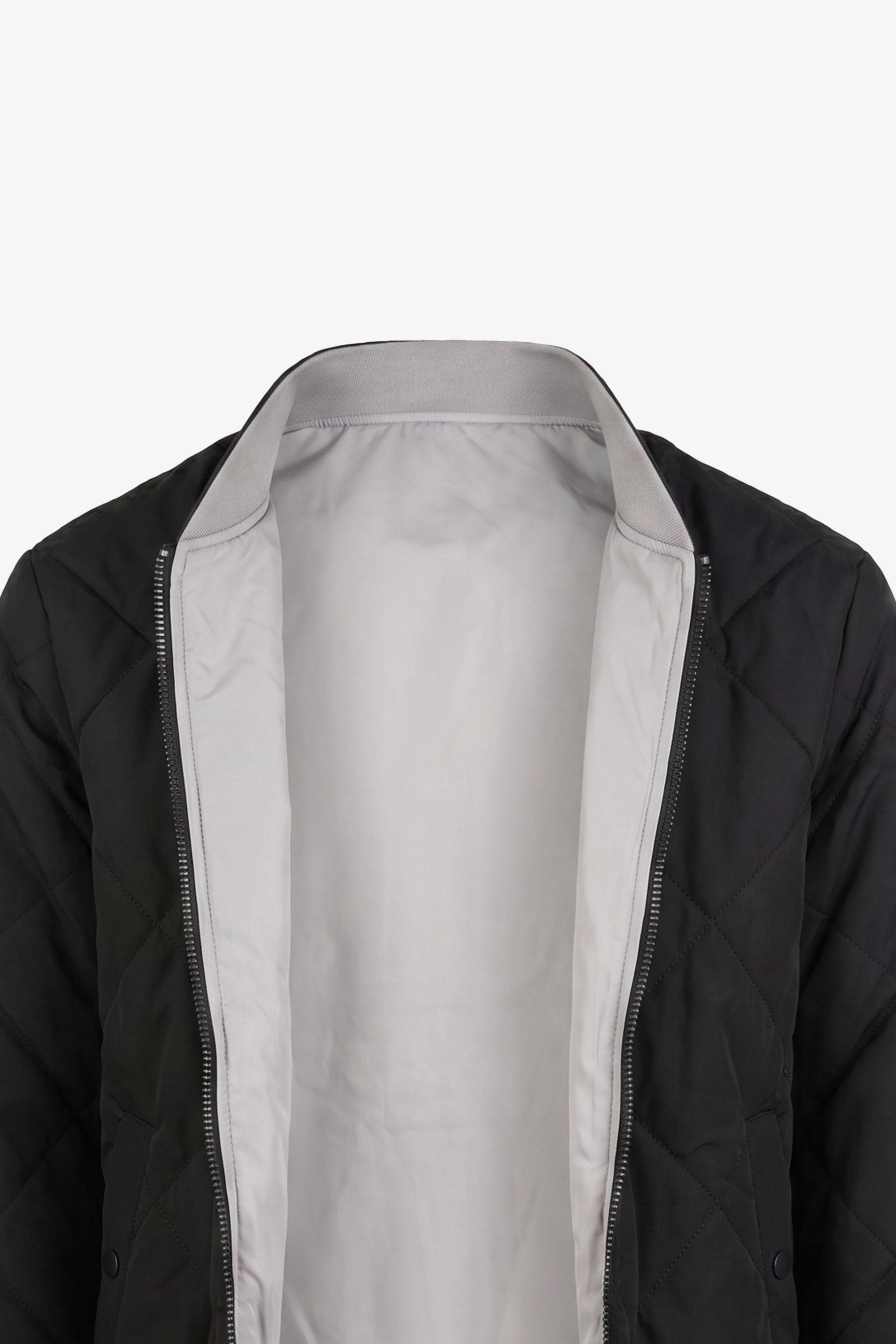 Men’s Black & Beige Reversible Bomber Lightweight Quilted 2-in-1 Jacket
