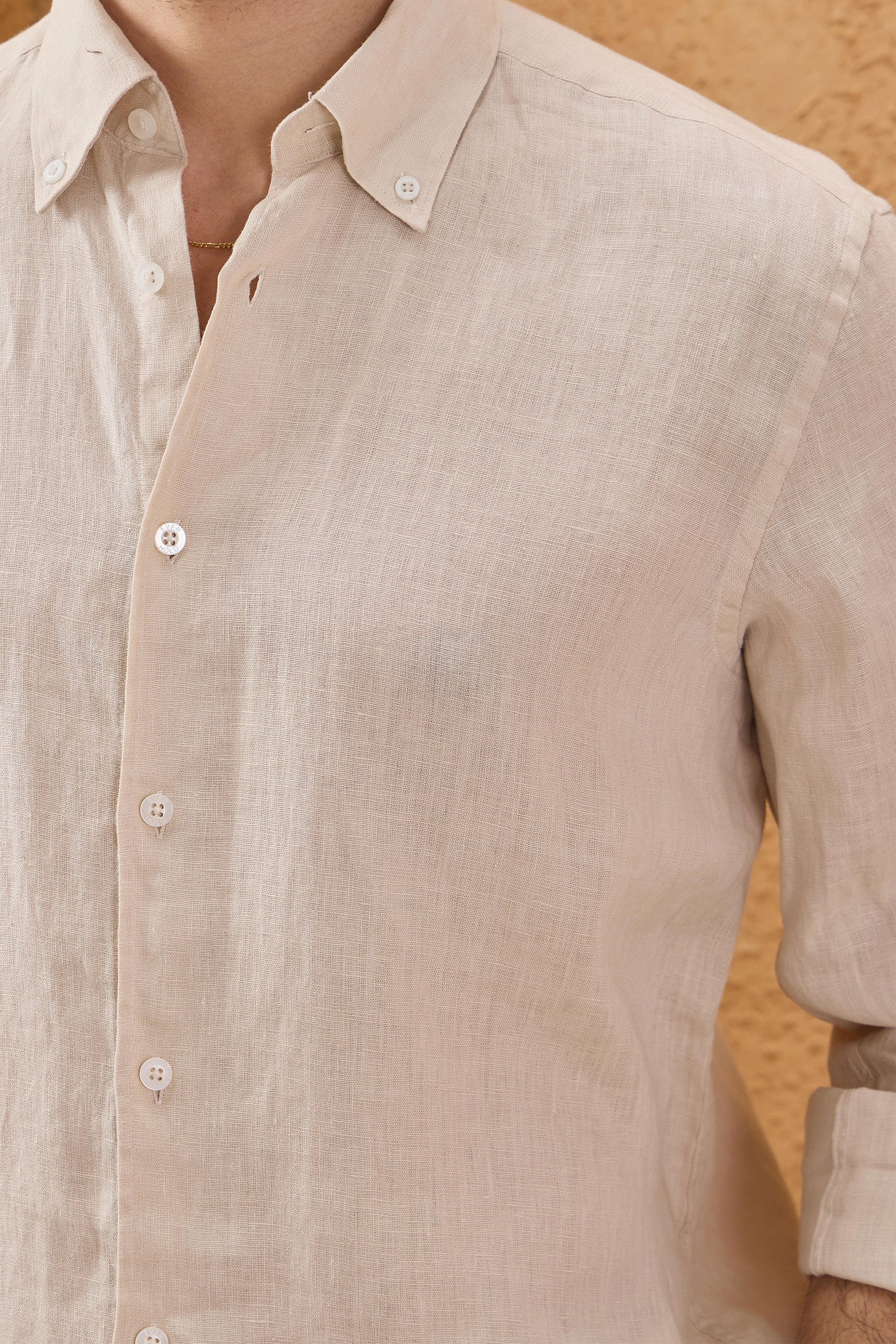 mens beige dress shirts Malo Men's Beige Long Sleeve Dress Shirt
