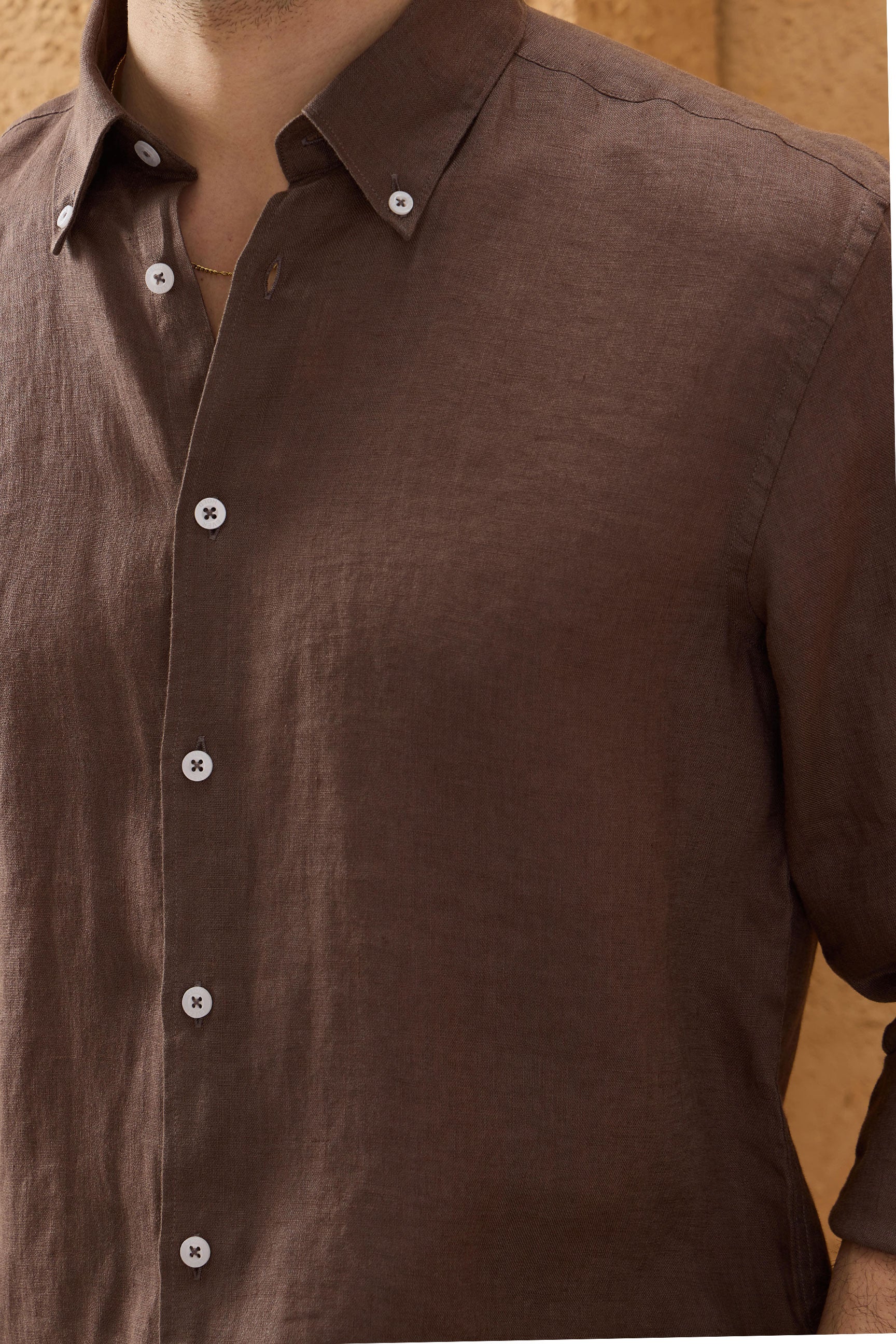 dark brown mens dress shirt Satin for Men The exquisite jacquard fabric and stylish design show your distinctive taste and elegance Mens Dark Brown Pure Linen