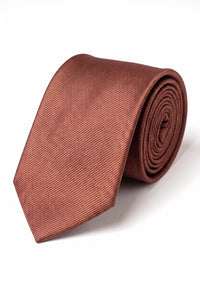 Men’s Light Brown Solid Slim Tie