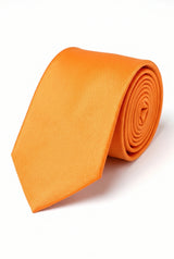 Men’s Orange Slim 6cm Solid Colour Tie