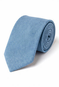 Men’s Light Blue Suede-Finish Tie