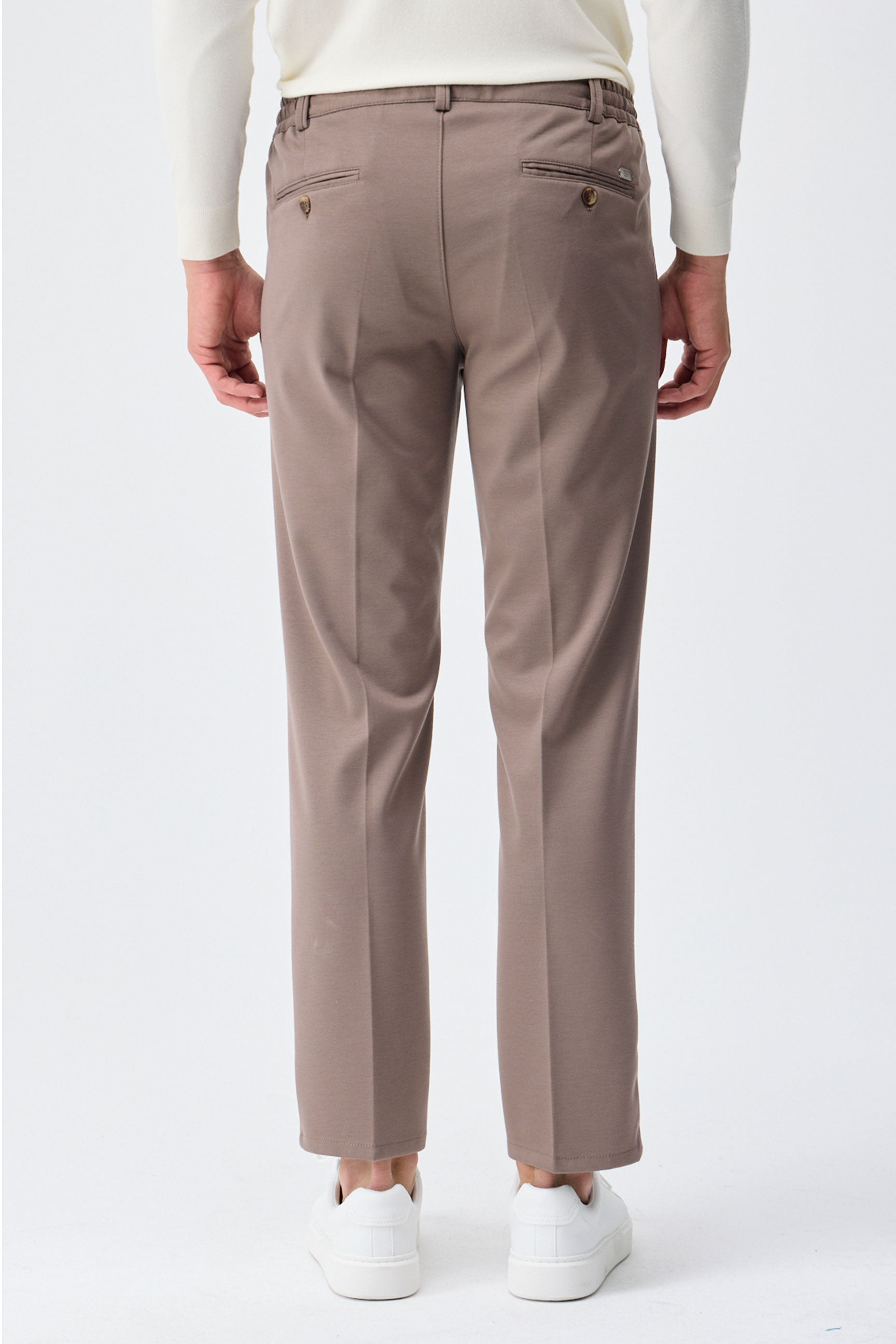 Men’s Brown Soft Jersey Smart Casual Suit Blazer Jacket & Trousers Set