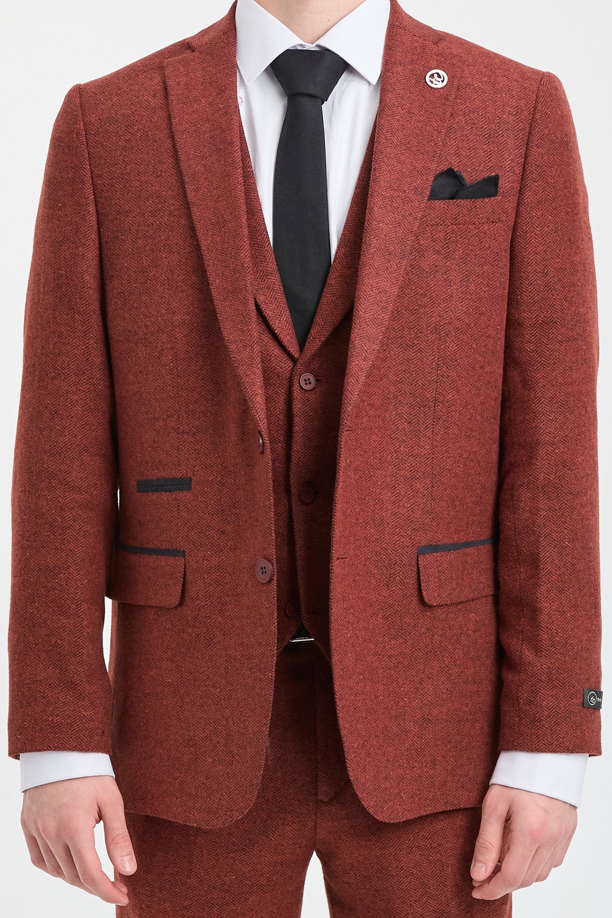 Rust Tweed Rust Herringbone Tweed 3 Piece Suit: Buy Online - Happy Gentleman
