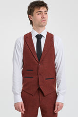 Rust Herringbone Tweed 3 Piece Suit