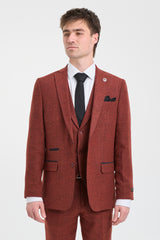 Rust Herringbone Tweed 3 Piece Suit