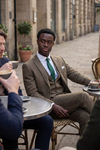 Oak-Brown Herringbone Tweed 3 Piece Suit