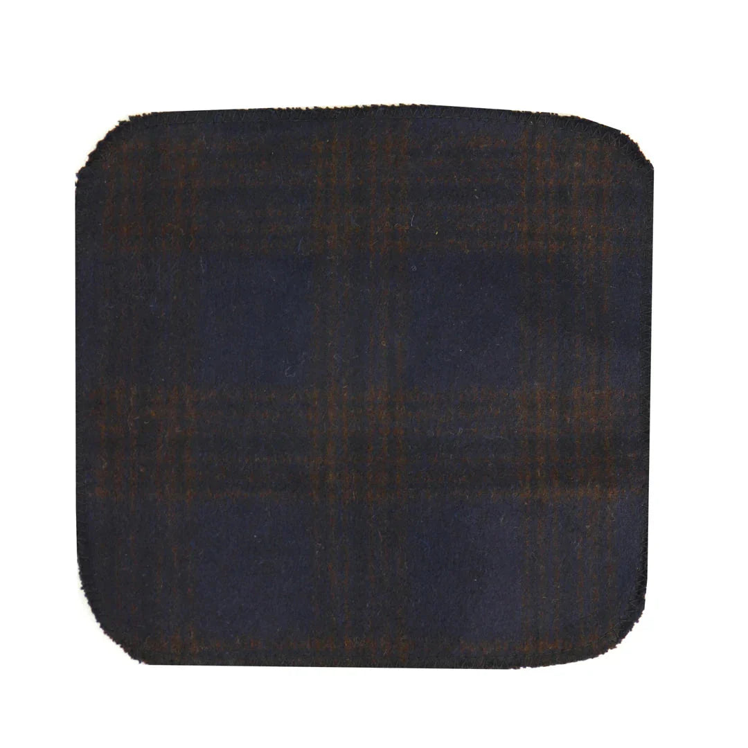 281 - Men's Blue Herringbone Tweed Wool Tie & Handkerchief 2"