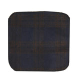 281 - Men's Blue Herringbone Tweed Wool Tie & Handkerchief 2"