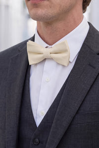 Men’s Ivory Double Layer Bow Tie