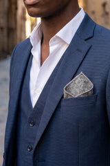 Men’s Grey Tweed Pocket Square
