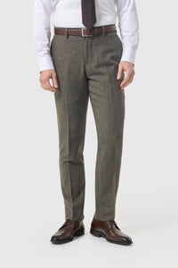 Gaston - Men's Tweed Olive Check Trousers