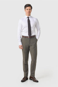 Gaston - Men's Tweed Olive Check Trousers
