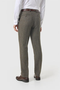 Gaston - Men's Tweed Olive Check Trousers