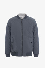Men’s Grey & Beige Reversible Bomber Lightweight Quilted 2-in-1 Jacket