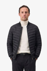 Men’s Black Quilted Bomber Lightweight Padded Zip Jacket