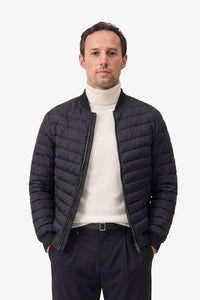 Men’s Black Quilted Bomber Lightweight Padded Zip Jacket