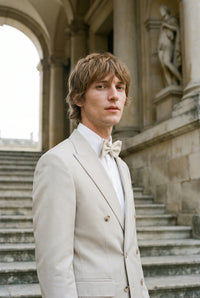 Men’s Ivory Double Layer Bow Tie