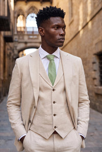Men’s Sage Green Suede-Finish Tie