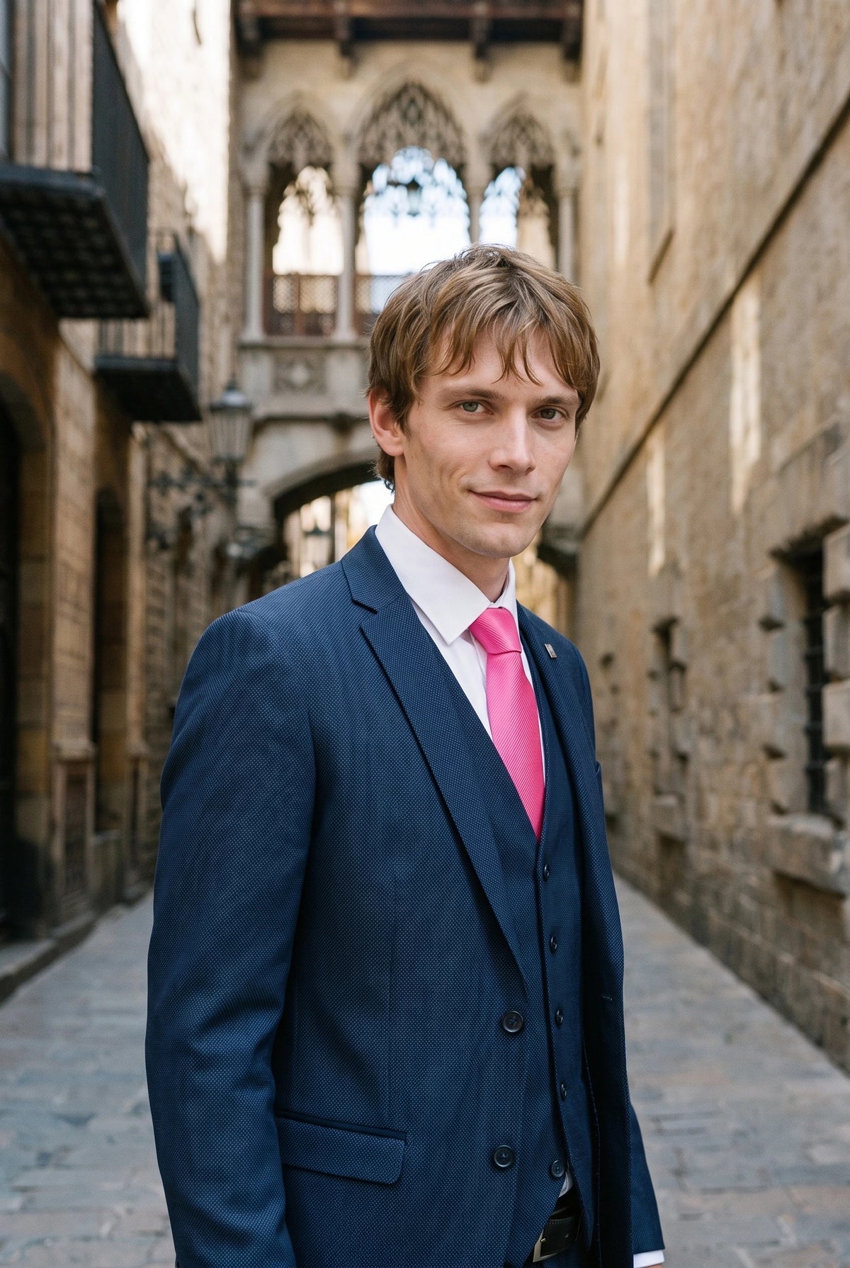 Men’s Pink Slim Solid Colour Tie