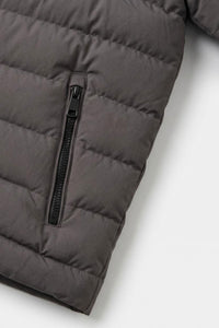 Men’s Grey Hooded Puffer Jacket Lightweight Quilted Zip Coat