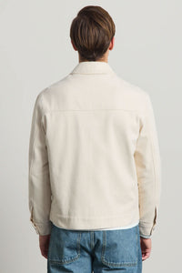 Men’s Beige Cotton Twill Jacket - Trucker Overshirt