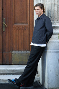 Men’s Black Collared Waterproof Harrington Jacket
