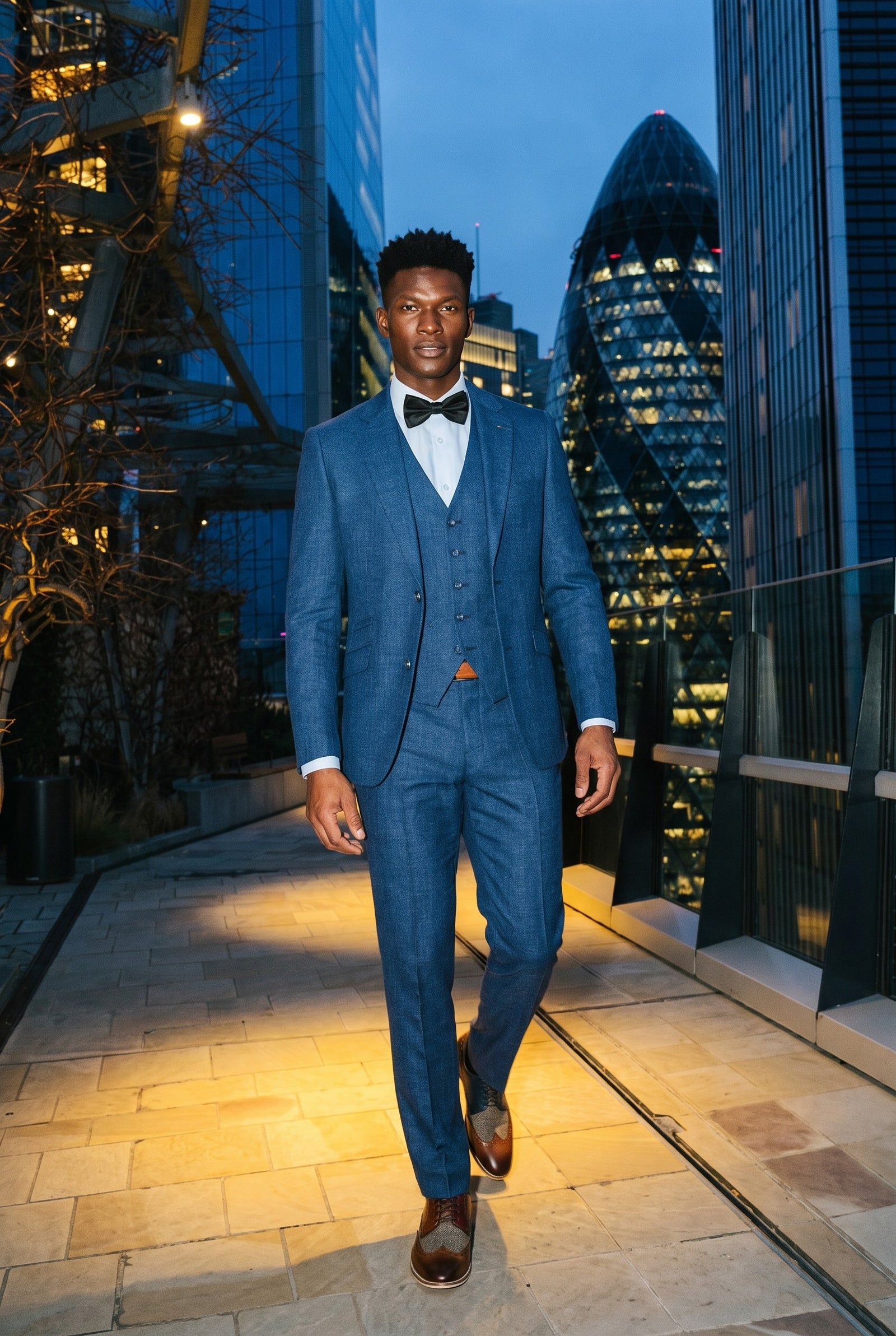 Look #997 styled with Mens Leather & Tweed 1920s Gatsby Shoes