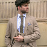 Men's Beige 3 Piece Wool Suit