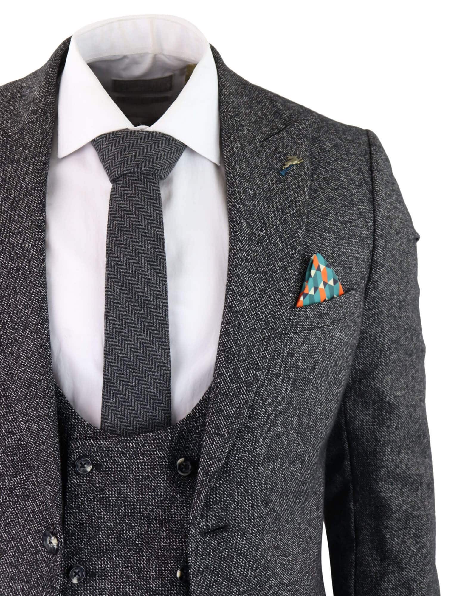 Men's Charcoal-Grey 3 Piece Suit: Buy Online - Happy Gentleman