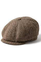 8 Panel Baker Boy Cap Shelby Hat Wool Tweed Classic Brown Razor