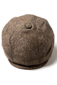 8 Panel Baker Boy Cap Shelby Hat Wool Tweed Classic Brown Razor